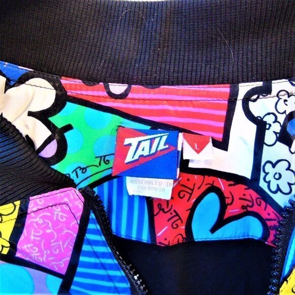 Vintage 1990s Pop Art Romero Britto Bomber Jacket - Picture 6 of 9